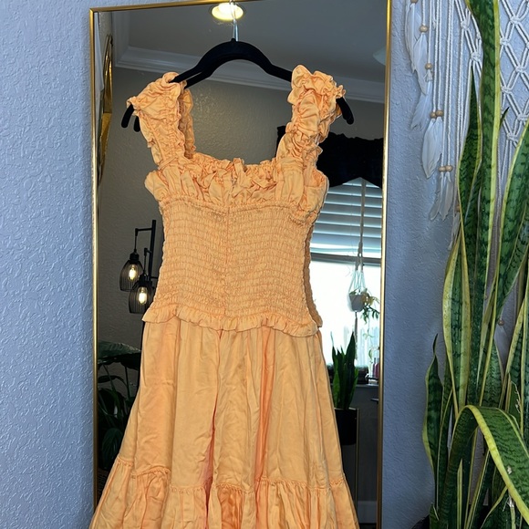 House of CB 'Phedra' Tangerine Shirred Maxi Sundress NWOT - Picture 10 of 10